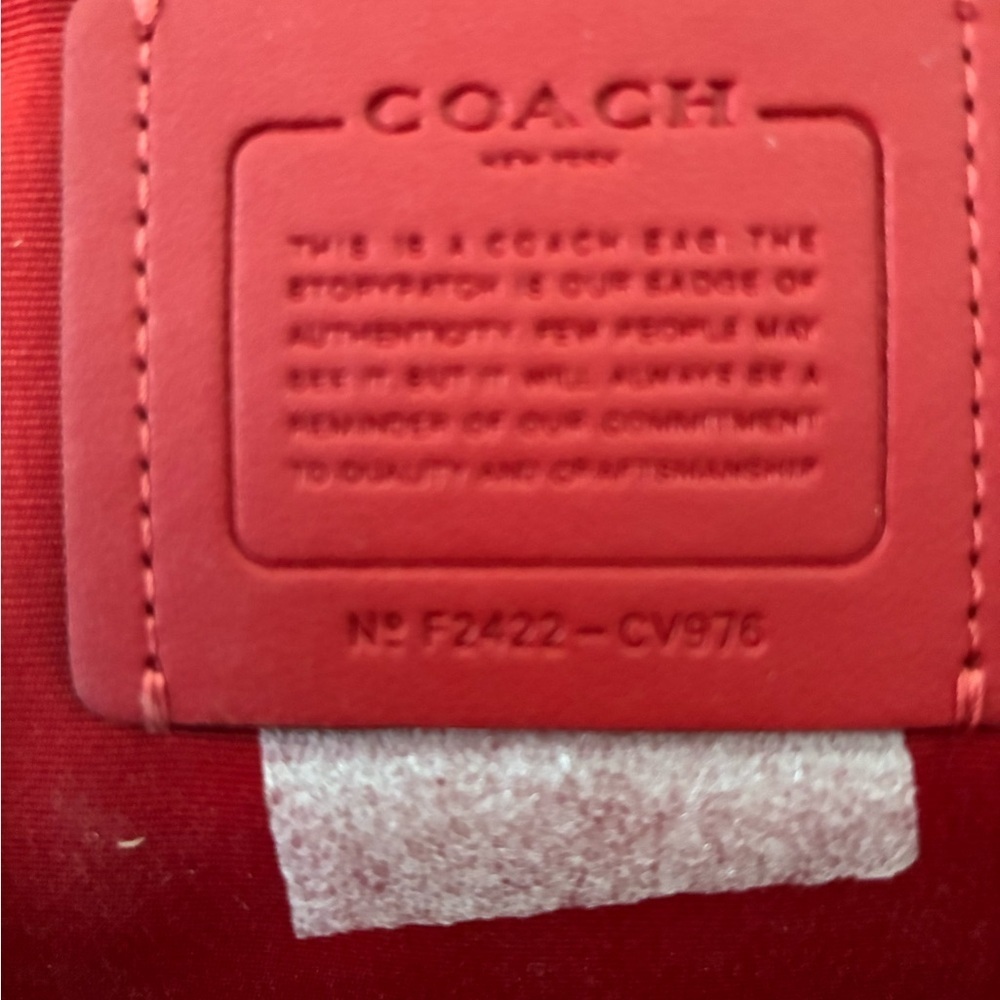 Coach Signature Tote in Brown and Red - Picture 6 of 9